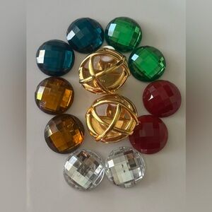 Elegant Joan Rivers Gold-Tone Cage Stud Clip Set Interchangeable Faceted Beads